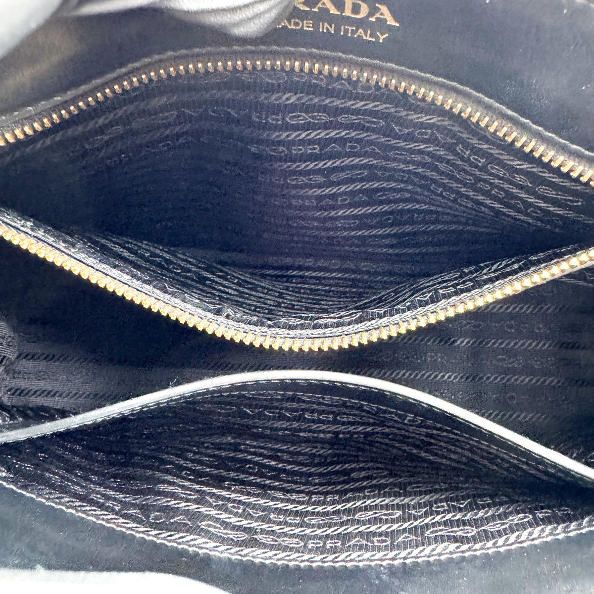 Prada Double Zip Tote Diagramme Quilted Leather Black Leather Tote Bag Bag (Pre-Owned)