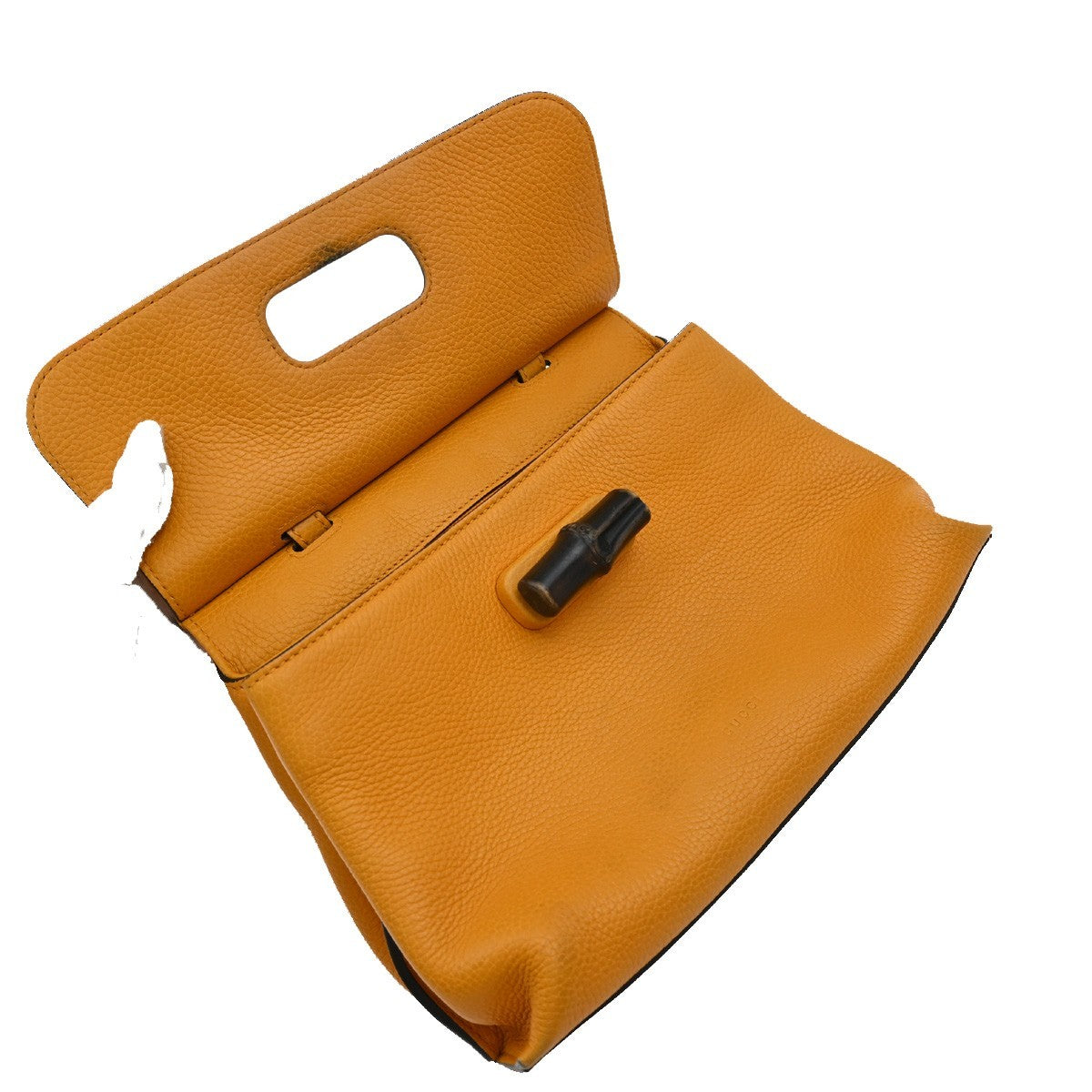 Gucci Bamboo Daily Top Handle Leather Orange Leather Handbag (Pre-Owned)