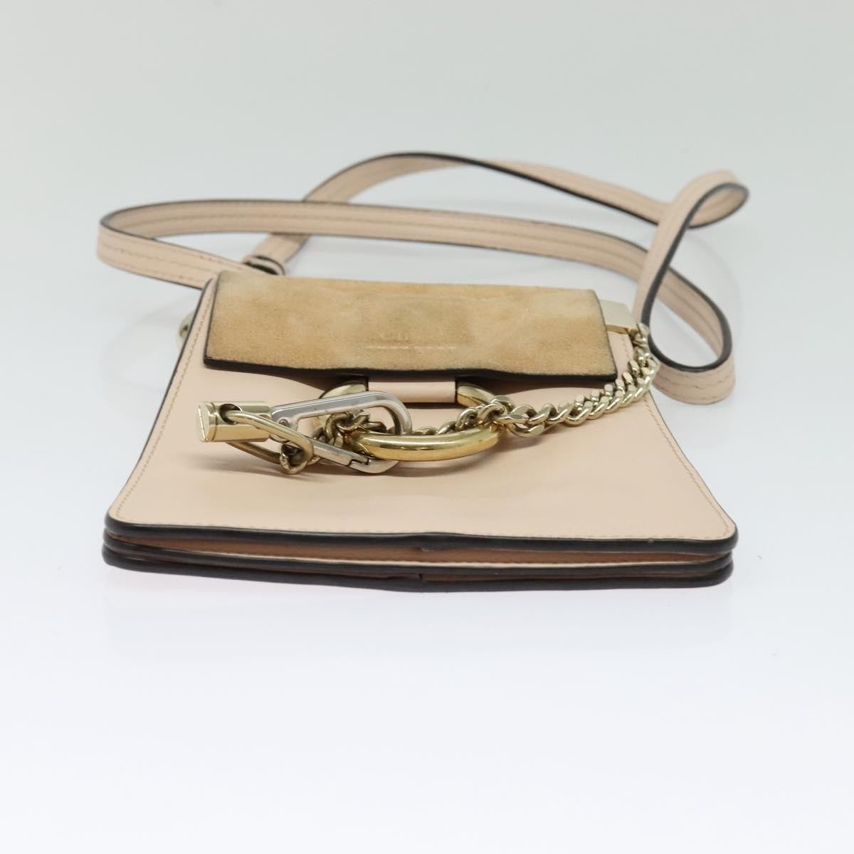 Chloe Faye Leather And Suede Beige Leather Shoulder Bag Bag (Pre-Owned)