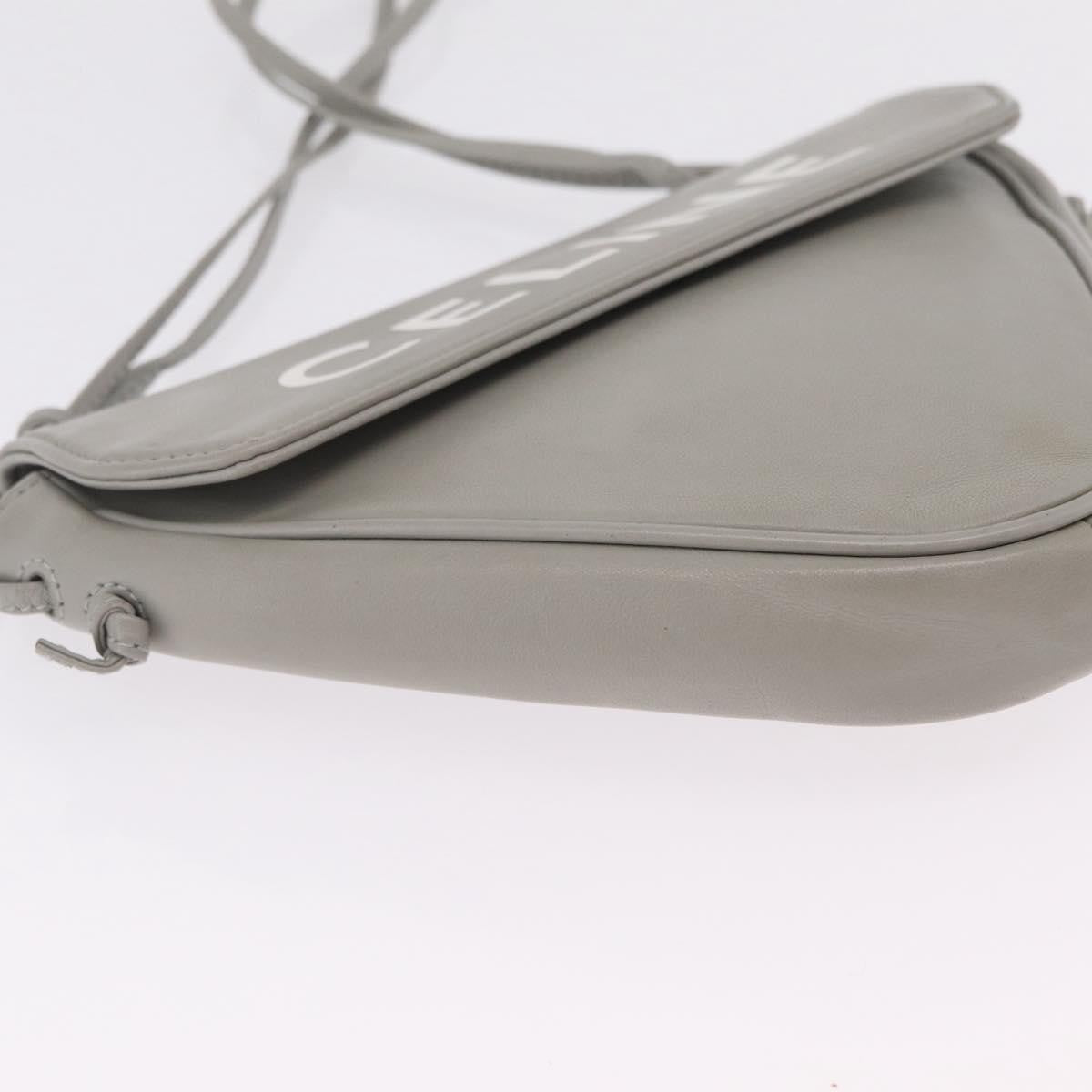 Celine Triangle Leather Gray Leather Handbag (Pre-Owned)