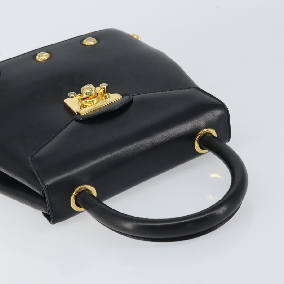 Salvatore Ferragamo Vintage Leather Black Leather Handbag (Pre-Owned)