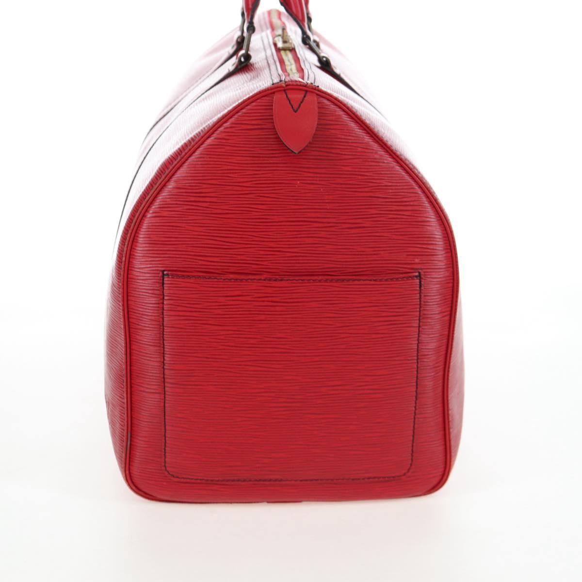Louis Vuitton Keepall Epi Leather Red Leather Travel Bag Bag (Pre-Owned)