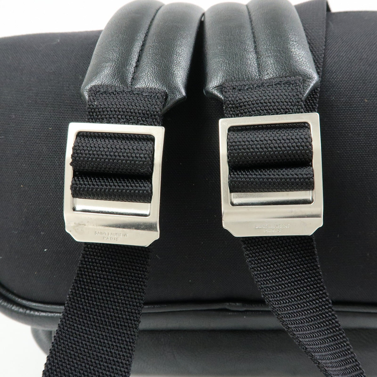 Saint Laurent City Patchwork Leather Black Leather Backpack Bag (Pre-Owned)