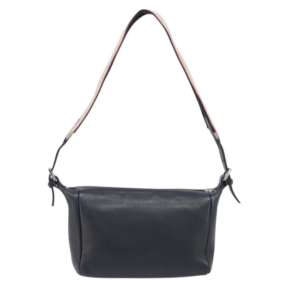 Burberry Shoulder Leather Black Leather Shoulder Bag Bag (Pre-Owned)