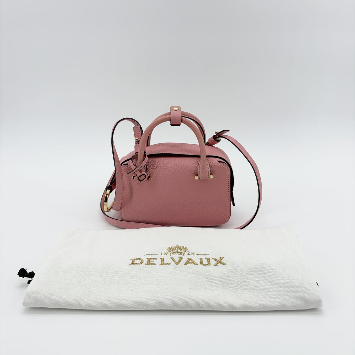 Delvaux Cool Box Leather Pink Leather Handbag (Pre-Owned)