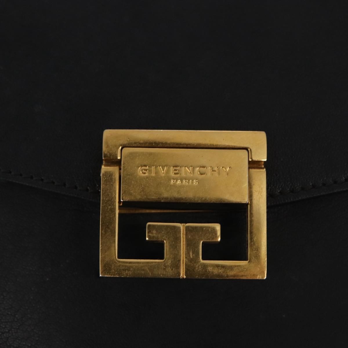 Givenchy Gv3 Flap Leather Black Leather Shoulder Bag Bag (Pre-Owned)