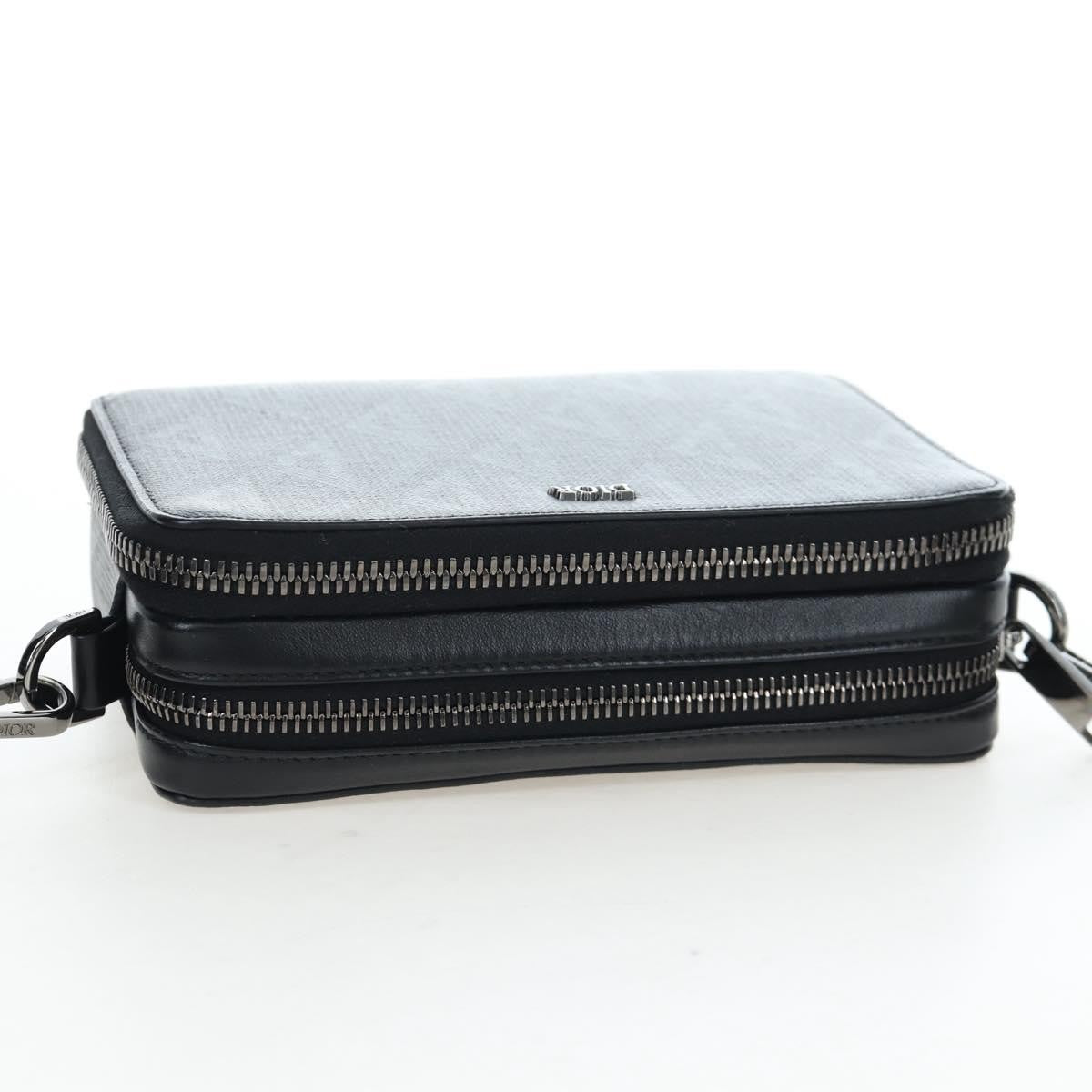 Christian Dior Double Zip Cd Diamond Coated Canvas Black Canvas Crossbody Bag Bag (Pre-Owned)