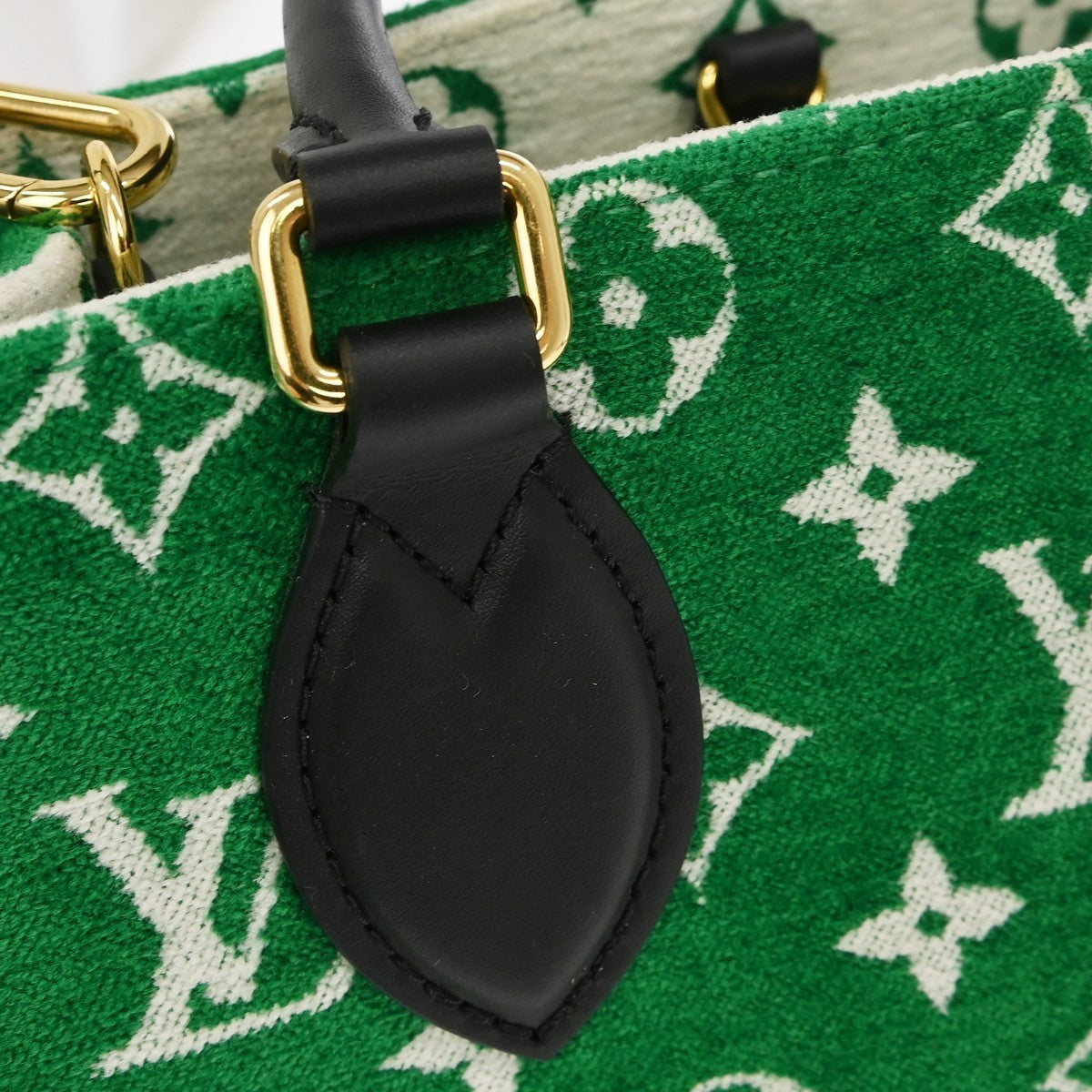 Louis Vuitton Onthego Tote Lv Match Monogram Jacquard Velvet Green Velvet Tote Bag Bag (Pre-Owned)