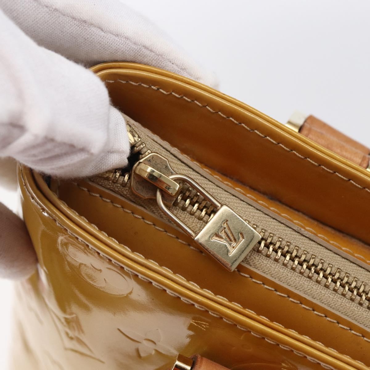 Louis Vuitton Houston Monogram Vernis Beige Patent_Leather Handbag (Pre-Owned)