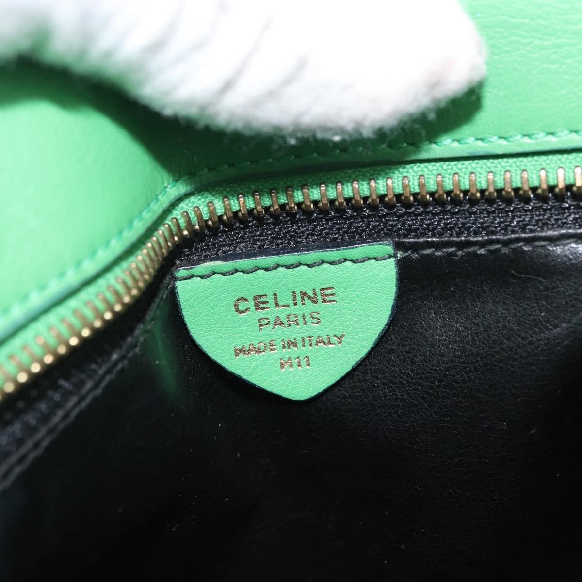 Celine Vintage Leather Green Leather Shoulder Bag Bag (Pre-Owned)