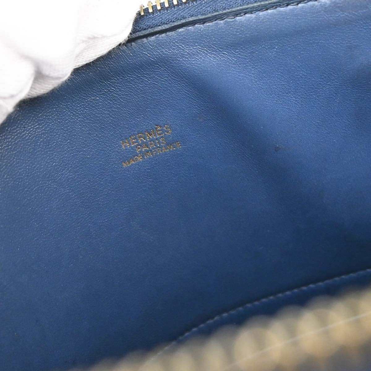 Hermes Bolide Ardenne Blue Leather Handbag (Pre-Owned)