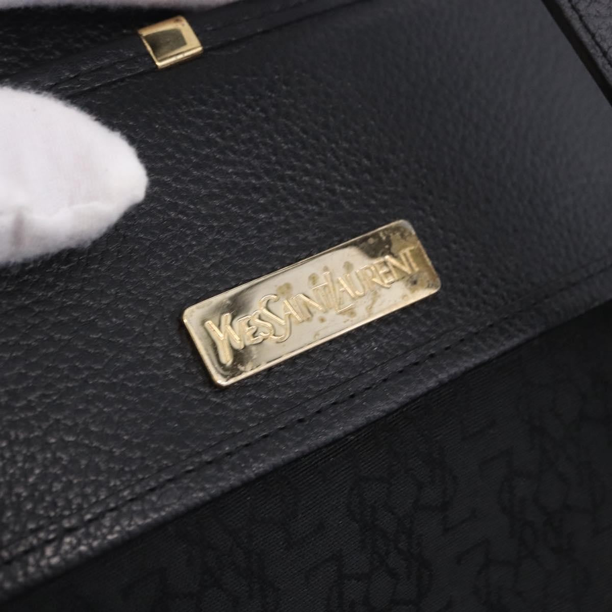 Saint Laurent Vintage Shoulder Bag Leather Black Leather Shoulder Bag Bag (Pre-Owned)
