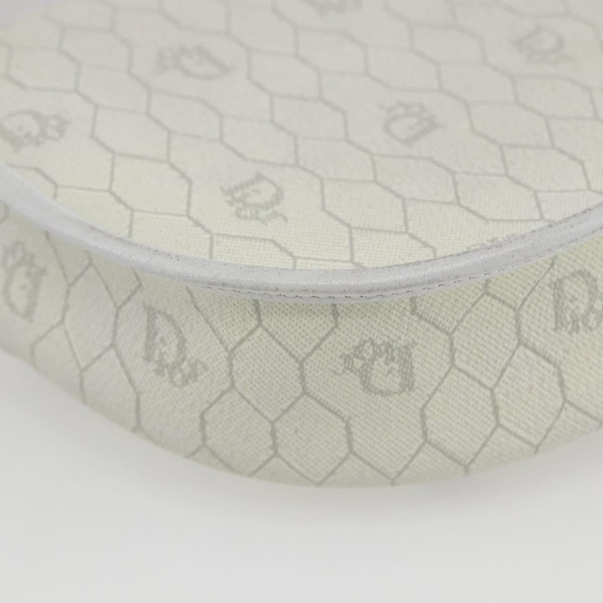 Christian Dior Vintage Honeycomb Flap Coated Canvas White Canvas Shoulder Bag Bag (Pre-Owned)