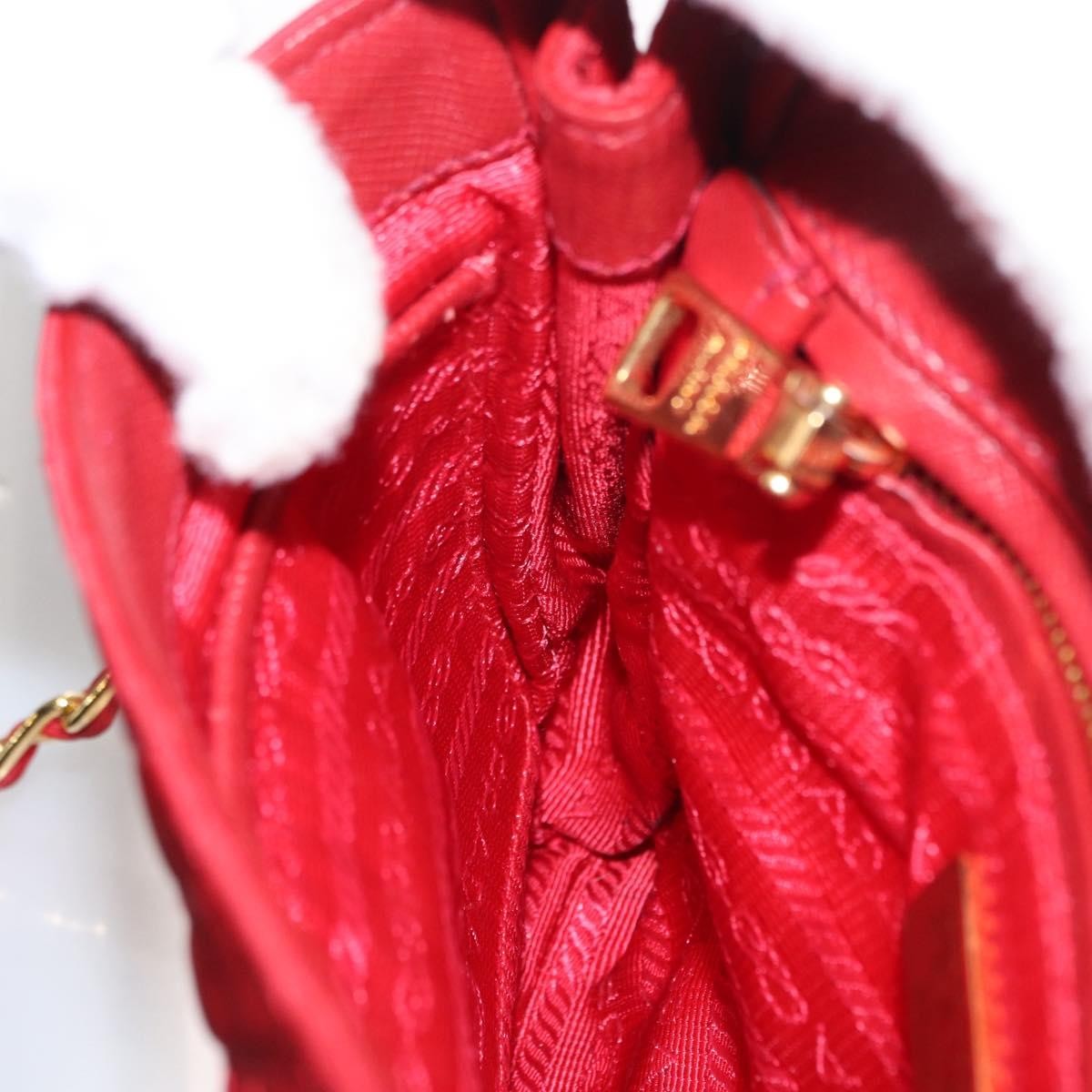 Prada Pushlock Chain Flap Quilted Tessuto Red Nylon Shoulder Bag Bag (Pre-Owned)