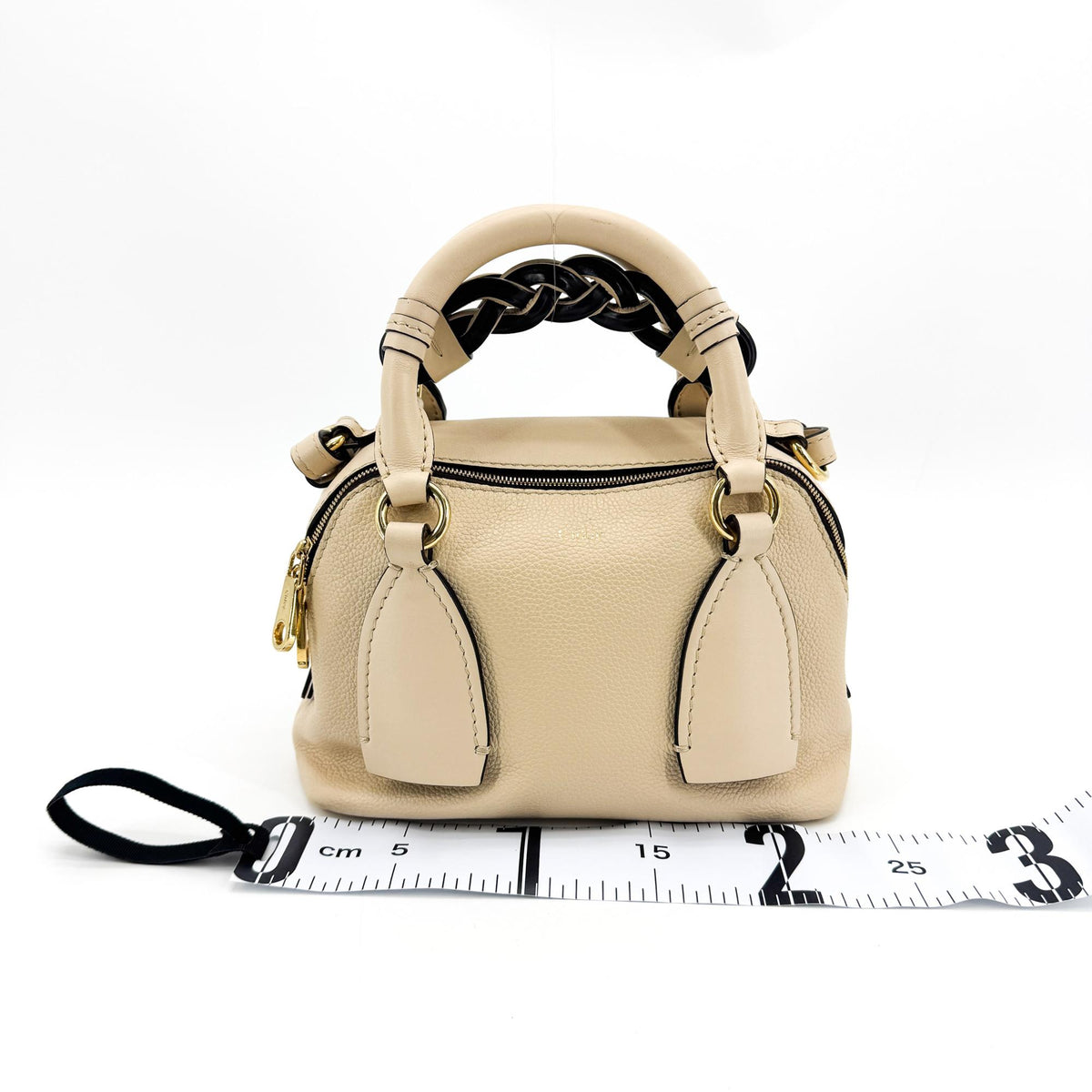 Chloe Daria Leather Black Leather Handbag (Pre-Owned)
