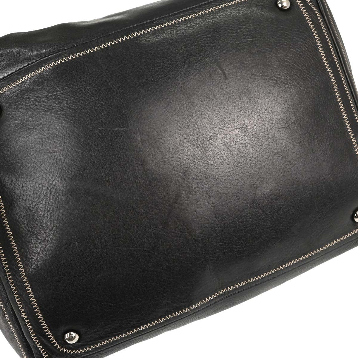 Chanel Vintage Bowler Lambskin Black Leather Handbag (Pre-Owned)