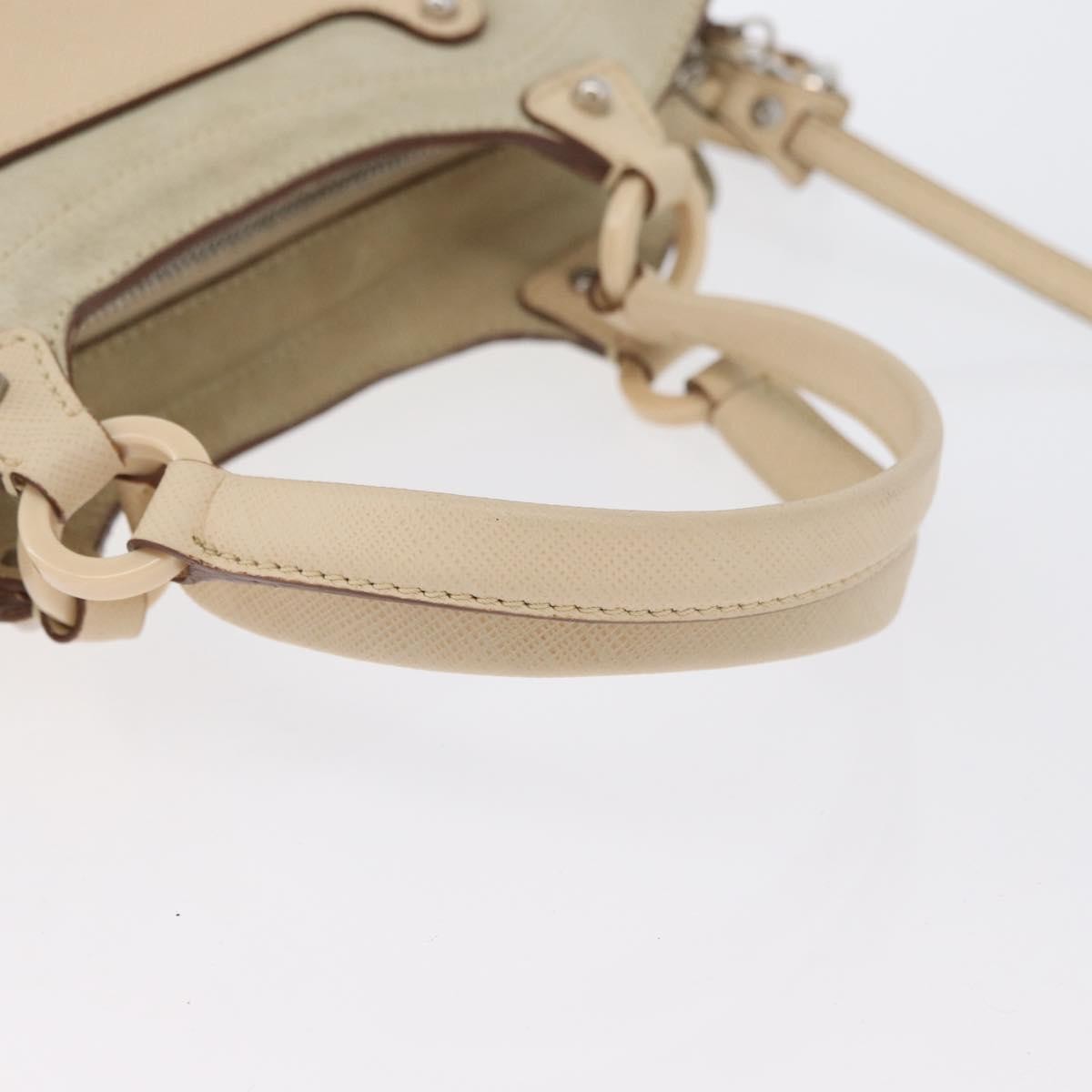 Salvatore Ferragamo Gancini Suede Beige Suede Handbag (Pre-Owned)