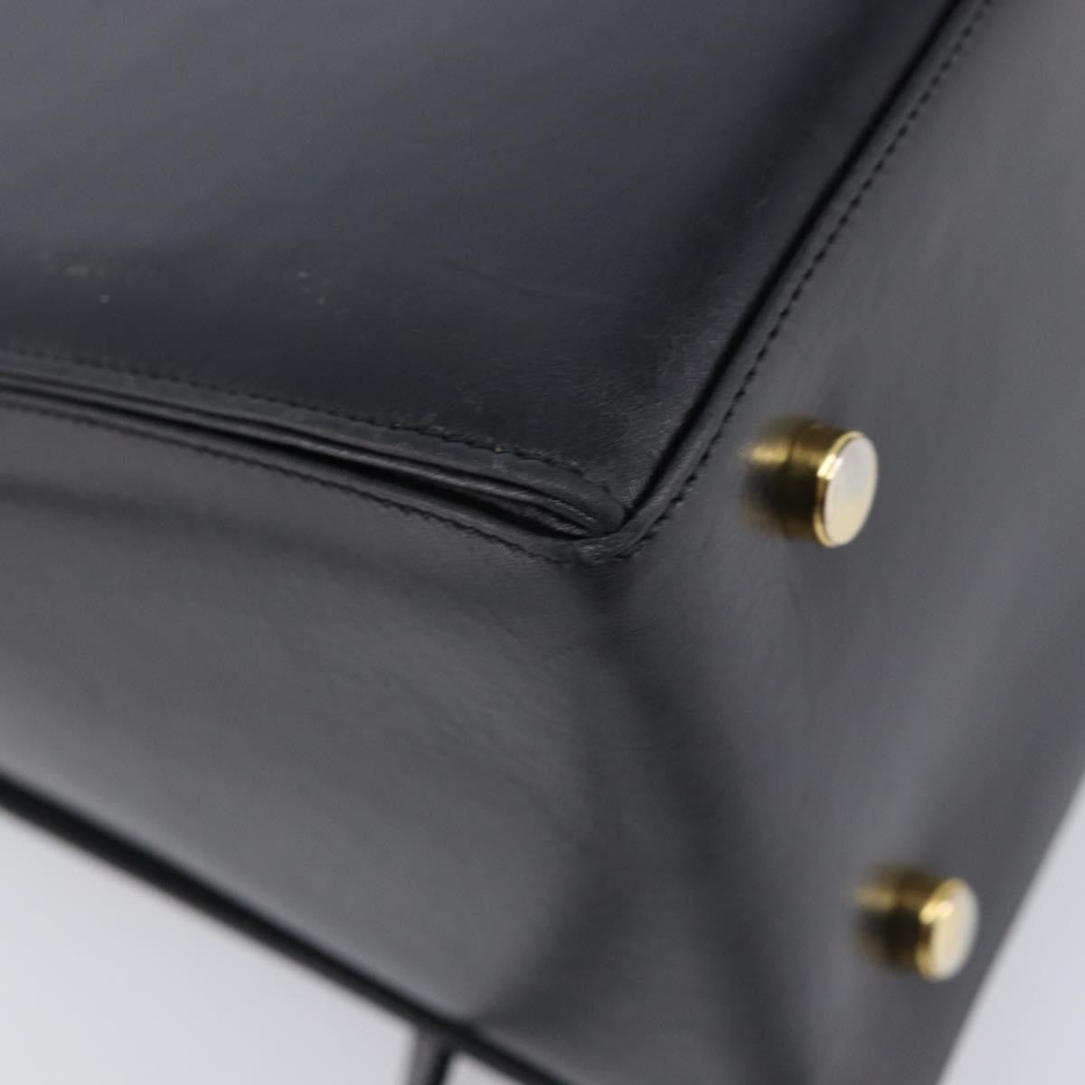 Salvatore Ferragamo Convertible Top Handle Leather Black Leather Handbag (Pre-Owned)