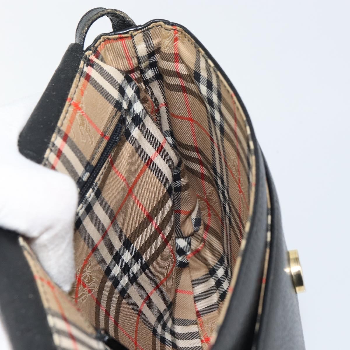 Burberry Vintage Leather Black Leather Shoulder Bag Bag (Pre-Owned)