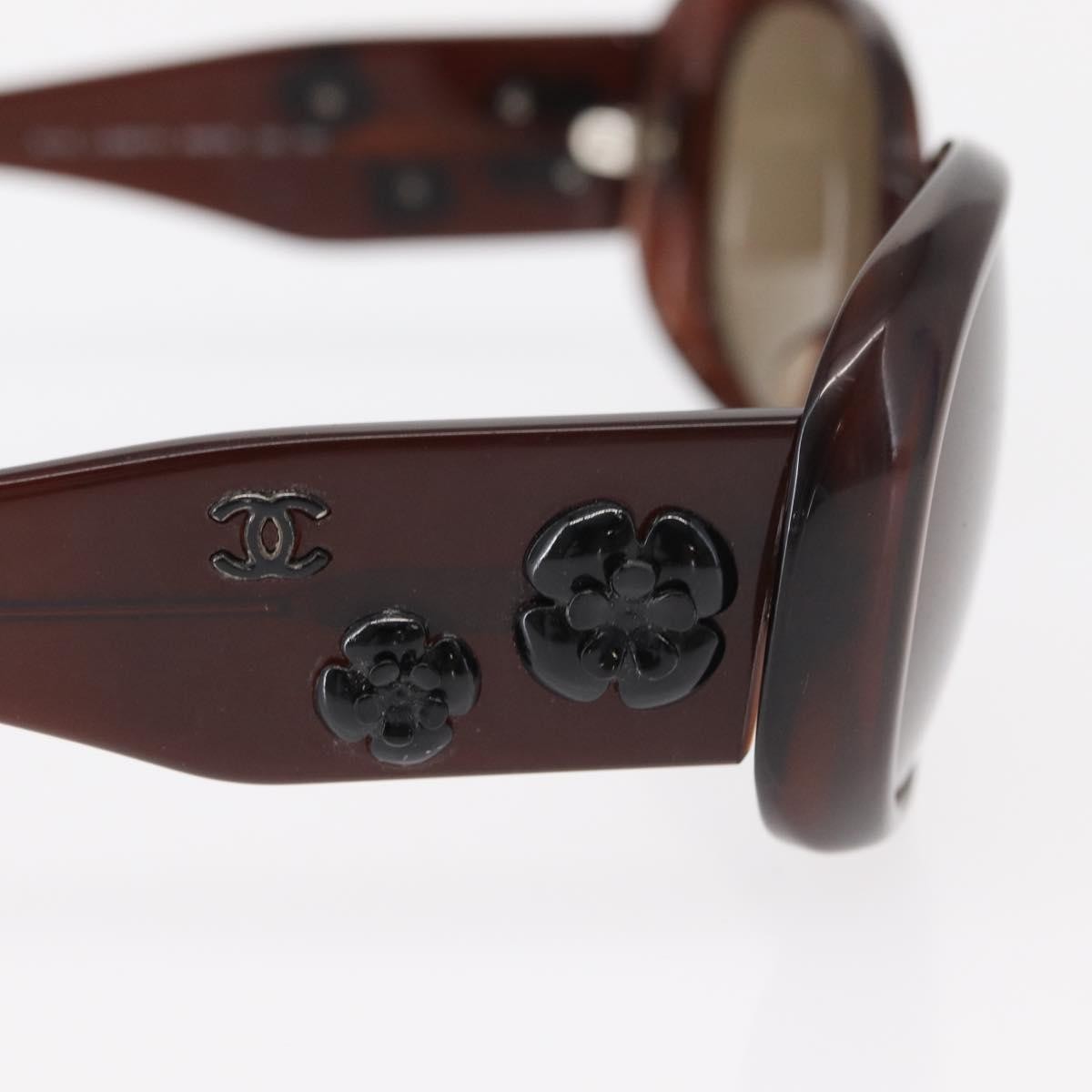 Chanel Camélia Plastic Brown Plastic Sunglasse Accessory (Pre-Owned)