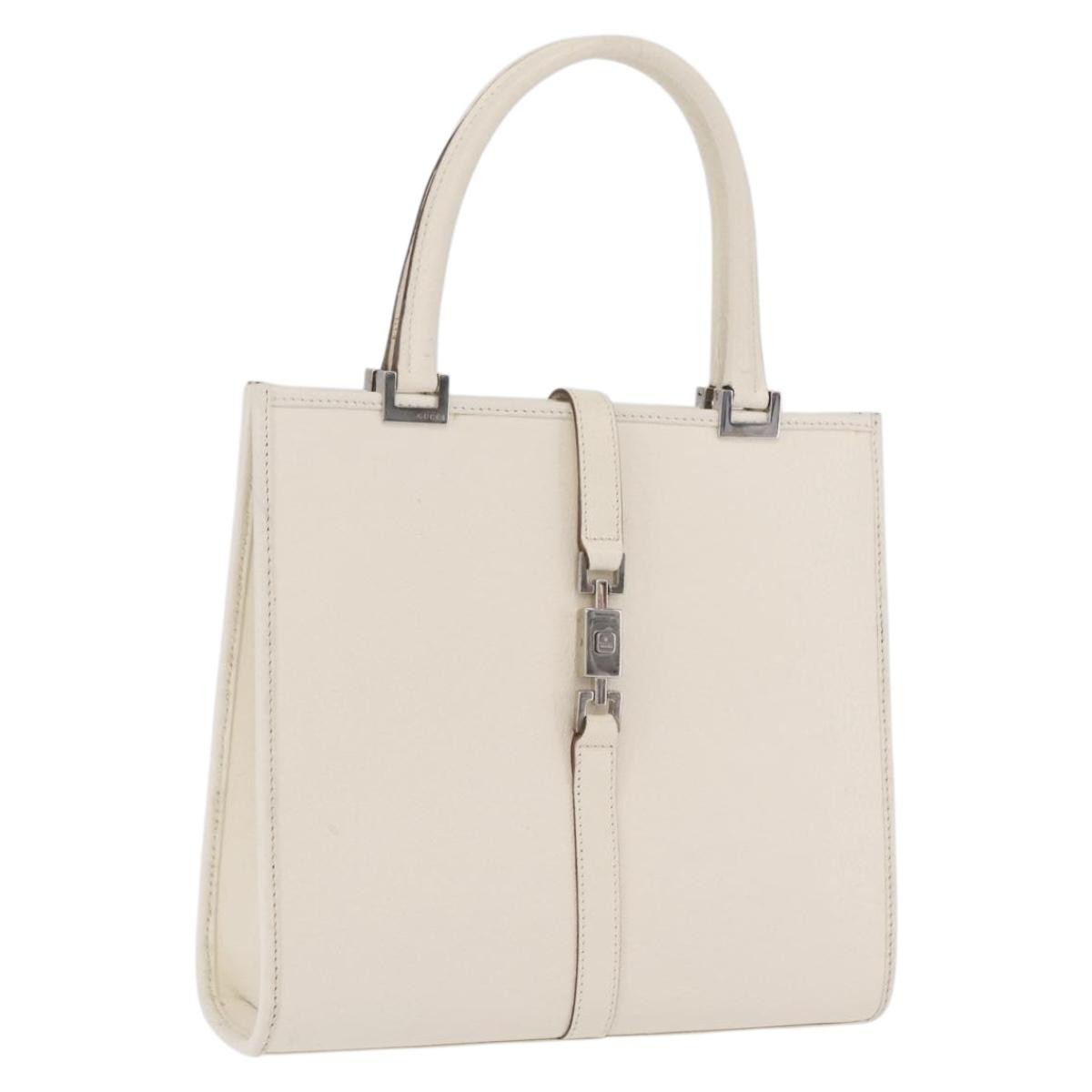 Gucci Jackie Soft Leather White Leather Tote Bag Bag (Pre-Owned)