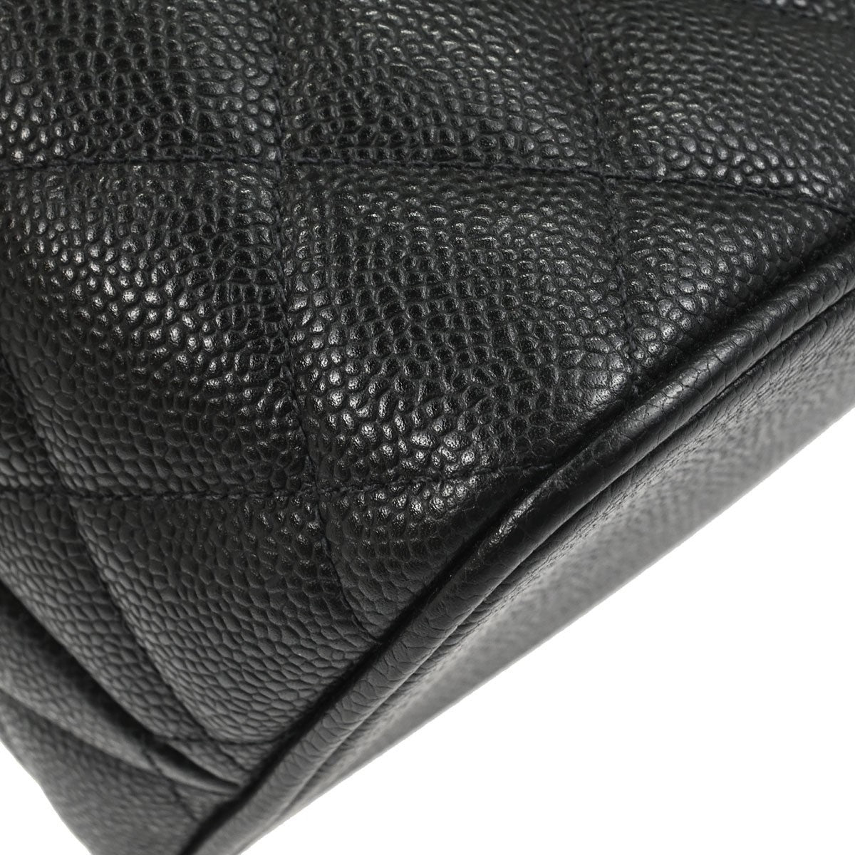 Chanel Medallion Tote Quilted Caviar Black Calfskin Tote Bag Bag (Pre-Owned)