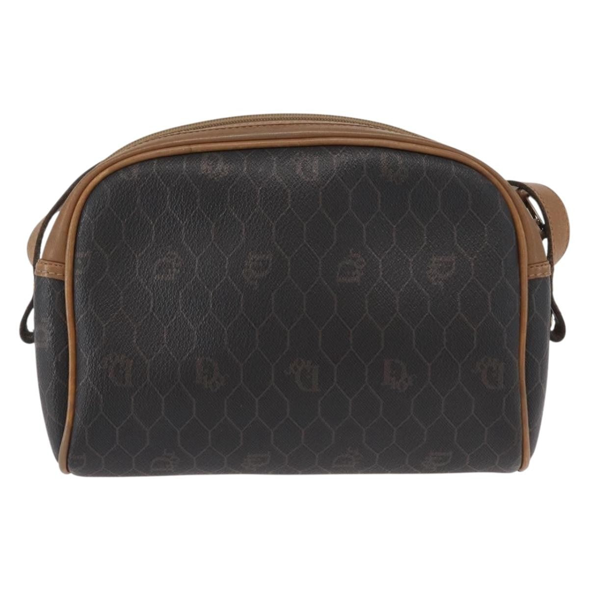 Christian Dior Vintage Honeycomb Canvas And Leather Black Canvas Shoulder Bag Bag (Pre-Owned)