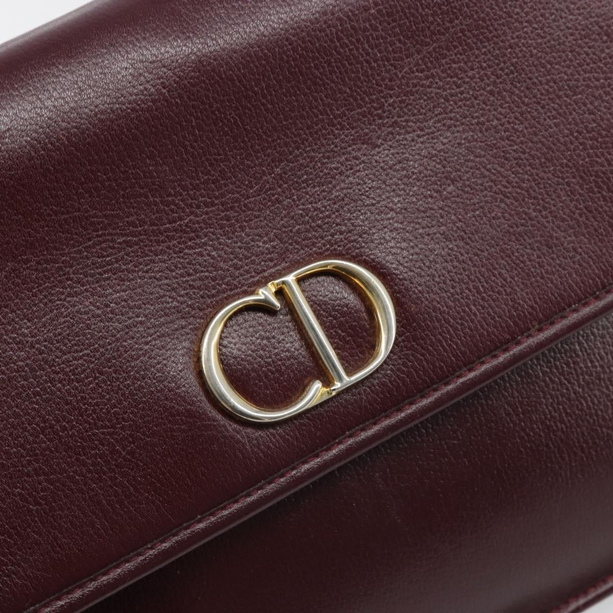 Christian Dior Shoulder Leather Burgundy Leather Shoulder Bag Bag (Pre-Owned)