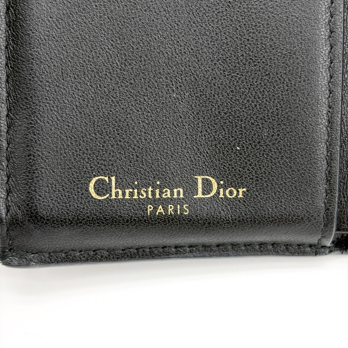 Christian Dior Saddle Lotus Leather Black Leather Wallets Accessory (Pre-Owned)