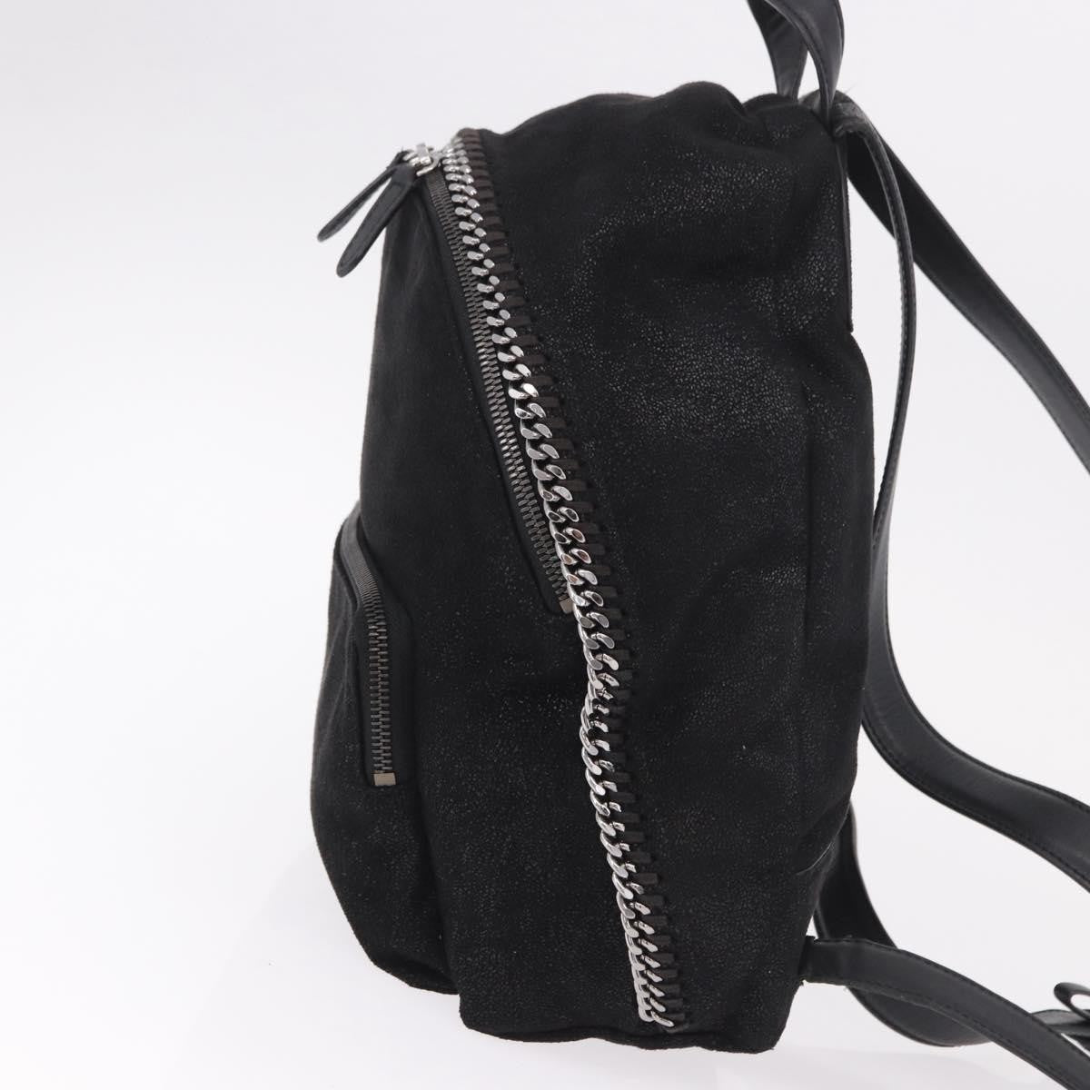 Stella Mccartney Falabella Front Zip Shaggy Deer Black Polyester Backpack Bag (Pre-Owned)
