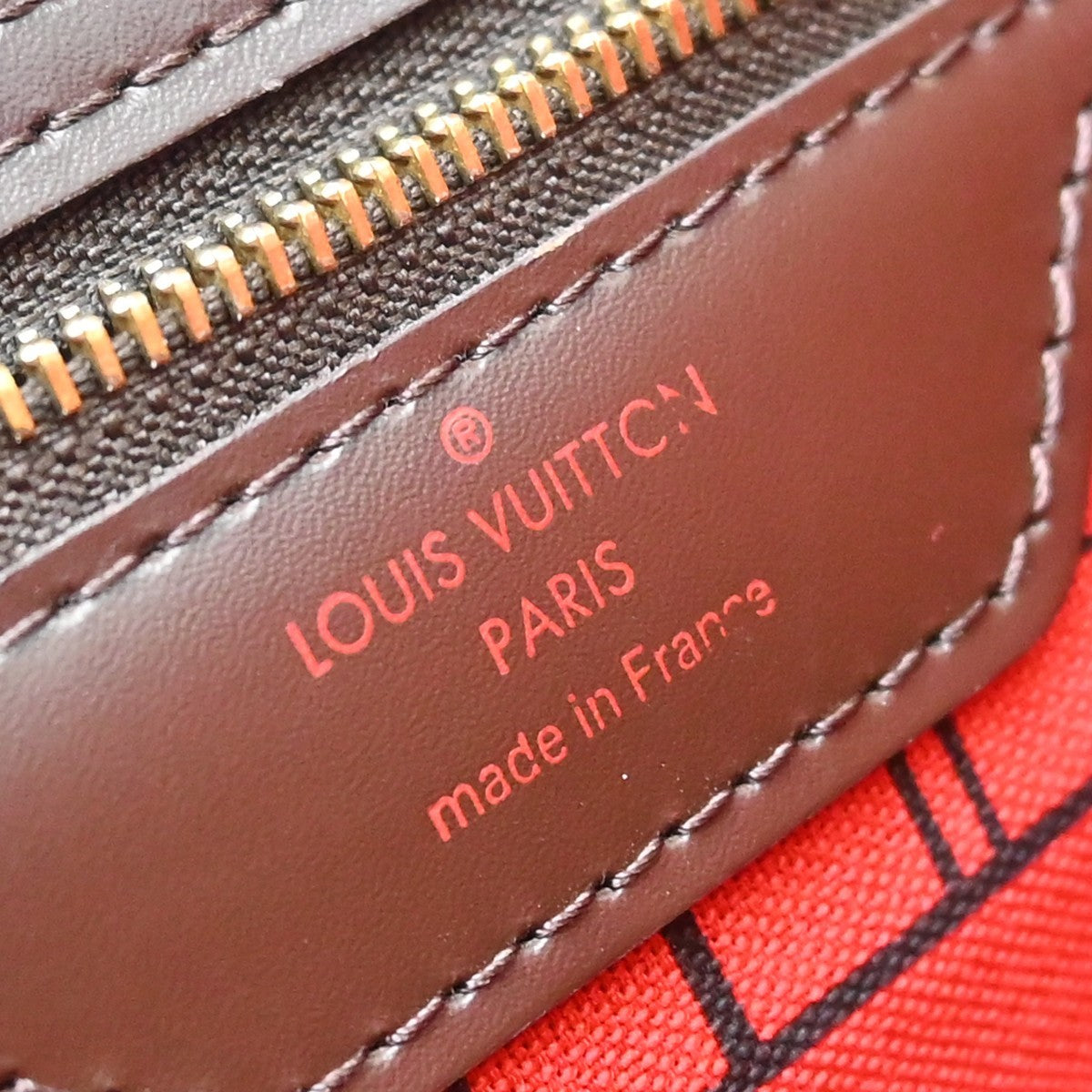 Louis Vuitton Neverfull Tote Damier Ebene Brown Canvas Tote Bag Bag (Pre-Owned)