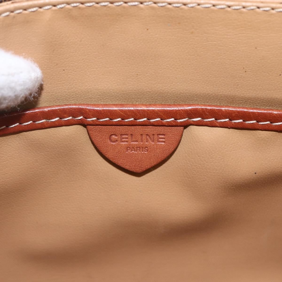 Celine Vintage Macadam Canvas And Leather Brown Canvas Shoulder Bag Bag (Pre-Owned)