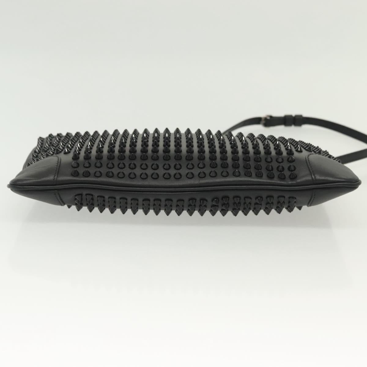 Christian Louboutin Loubiclutch Spiked Leather Black Leather Shoulder Bag Bag (Pre-Owned)