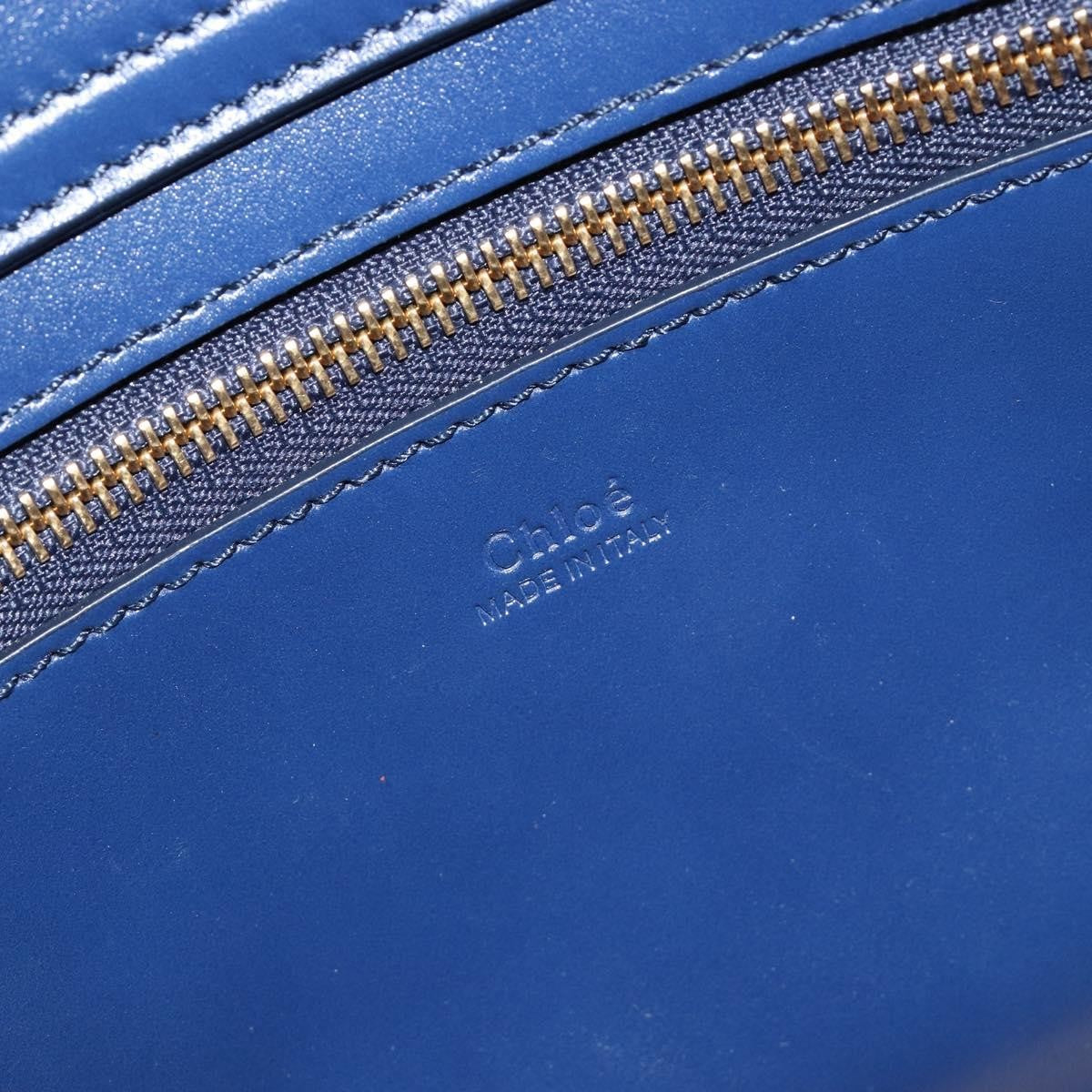 Chloe C Zipped Leather Blue Leather Tote Bag Bag (Pre-Owned)