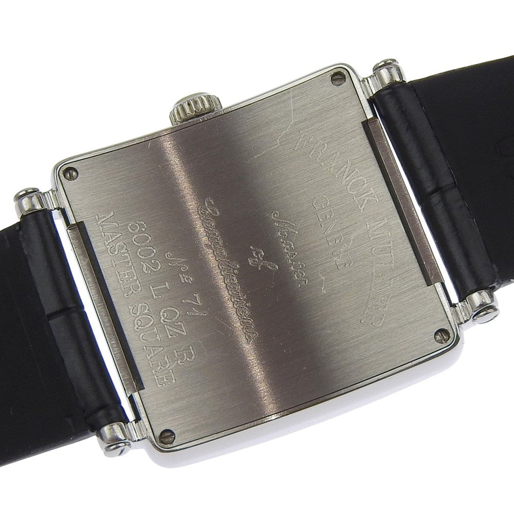 Franck Muller Master Square Quartz Stainless Steel And Alligator With Diamond Bezel And Lugs Watch (Pre-Owned)