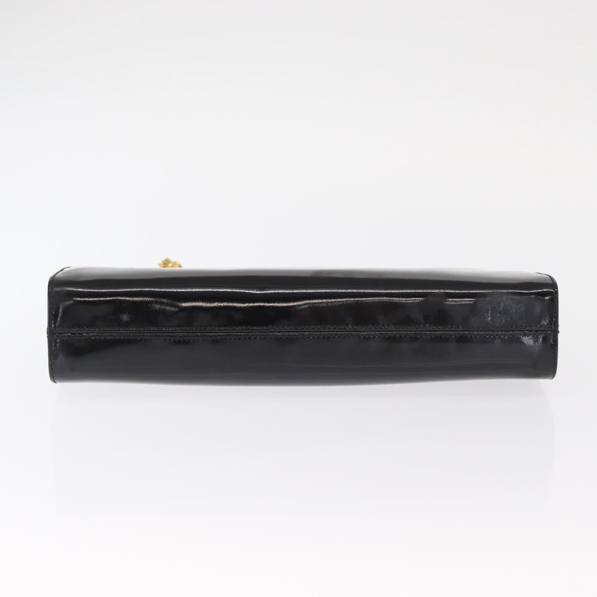 Salvatore Ferragamo Vintage Gancini Chain Patent Leather Black Patent_Leather Shoulder Bag Bag (Pre-Owned)