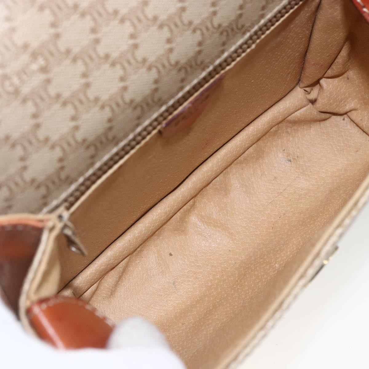 Celine Vintage Macadam Canvas And Leather Beige Canvas Shoulder Bag Bag (Pre-Owned)