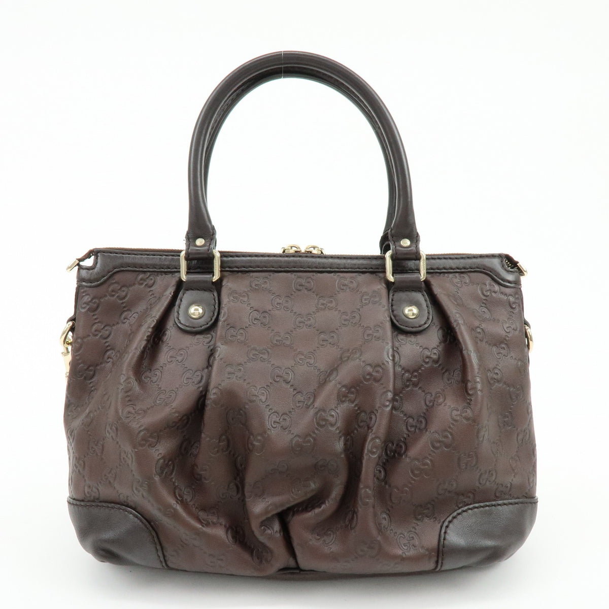Gucci Sukey Top Handle Satchel Guccissima Leather Brown Leather Handbag (Pre-Owned)