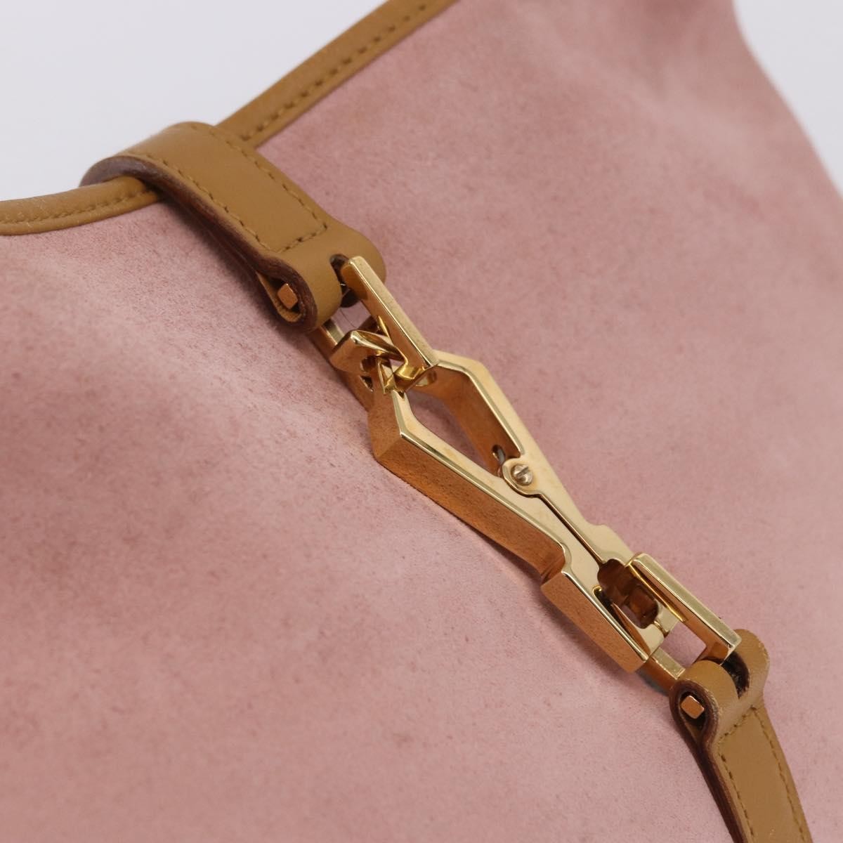 Gucci Bamboo Jackie Suede Pink Suede Handbag (Pre-Owned)