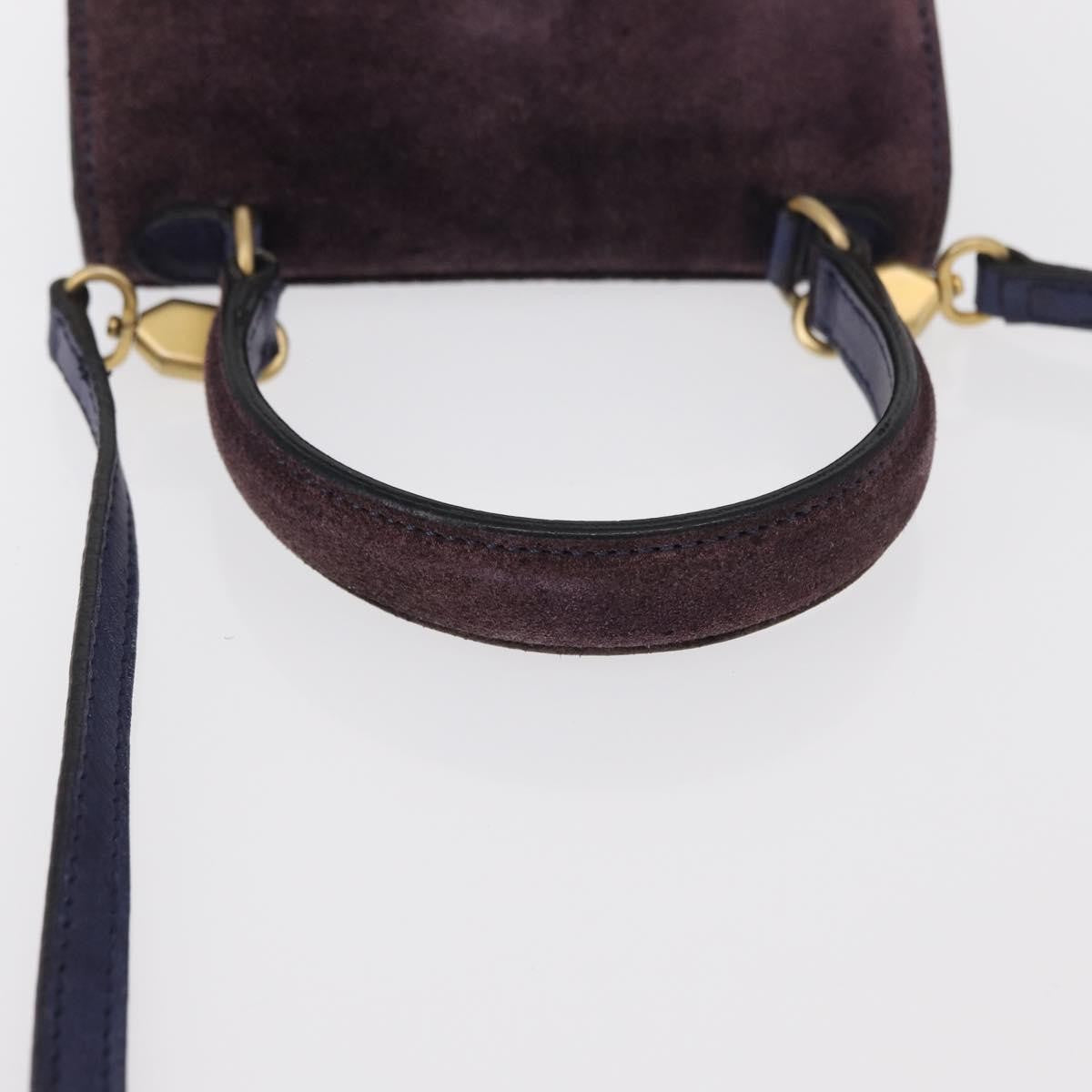 Celine Handbag Suede Purple Suede Handbag (Pre-Owned)