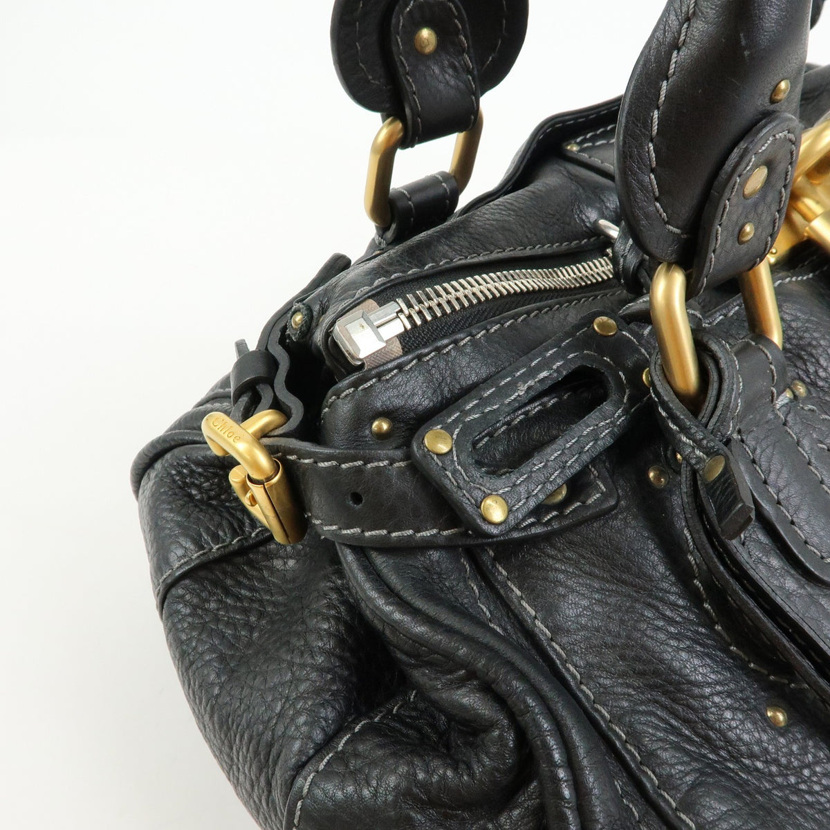 Chloe Paddington Body Leather Black Leather Handbag (Pre-Owned)
