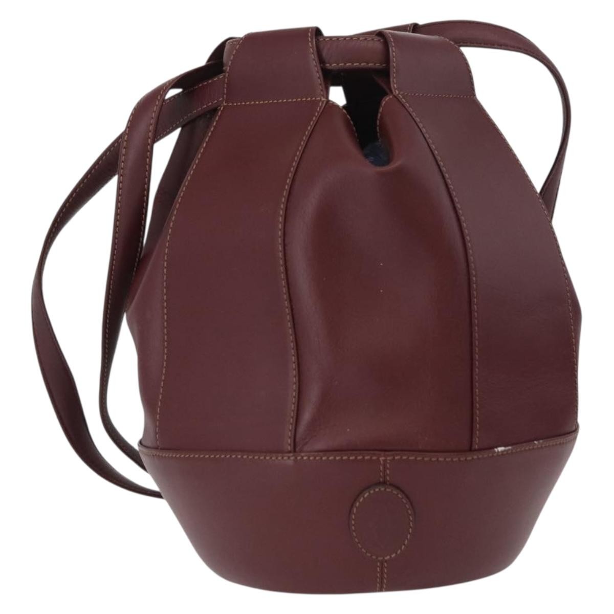 Cartier Must De Cartier Leather Burgundy Leather Shoulder Bag Bag (Pre-Owned)