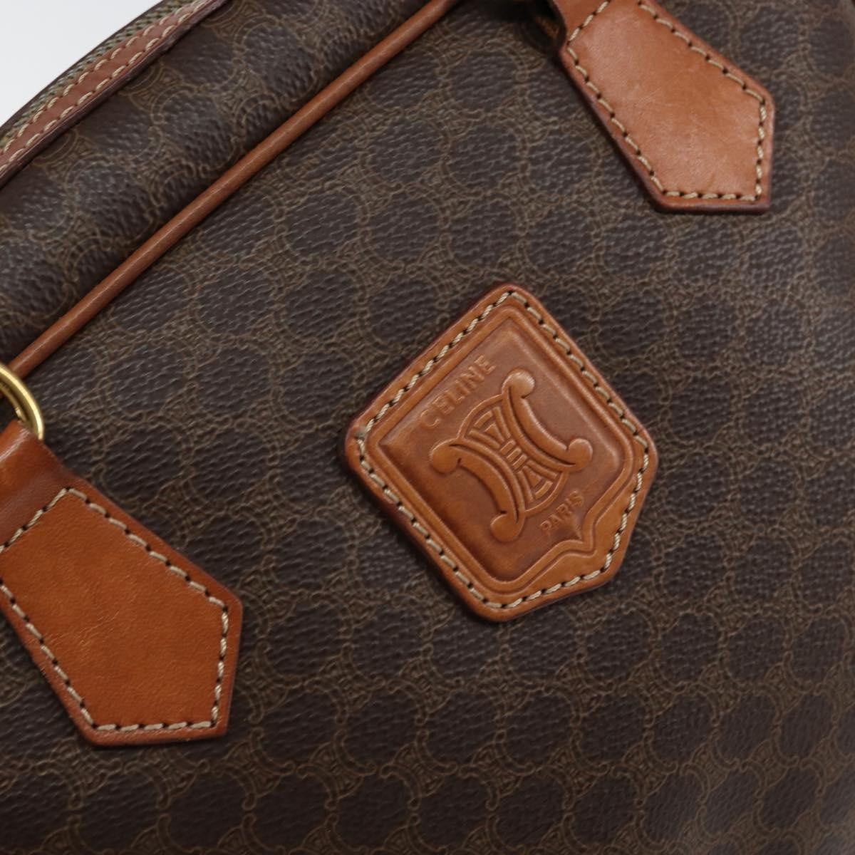 Celine Macadam Macadam With Leather Brown Canvas Handbag (Pre-Owned)