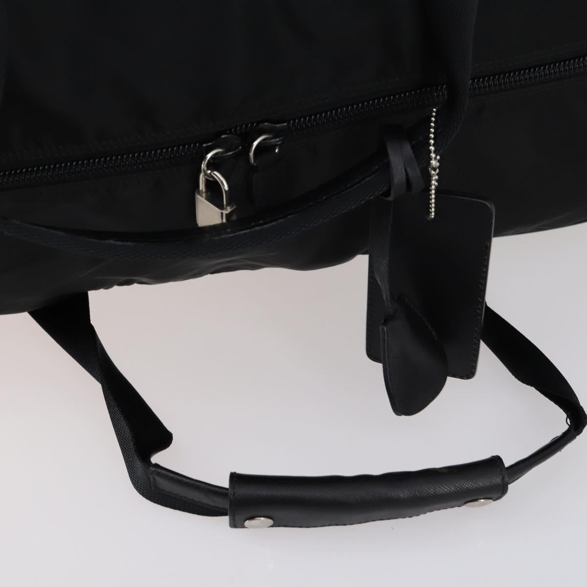 Prada Boston Tessuto Black Nylon Handbag (Pre-Owned)