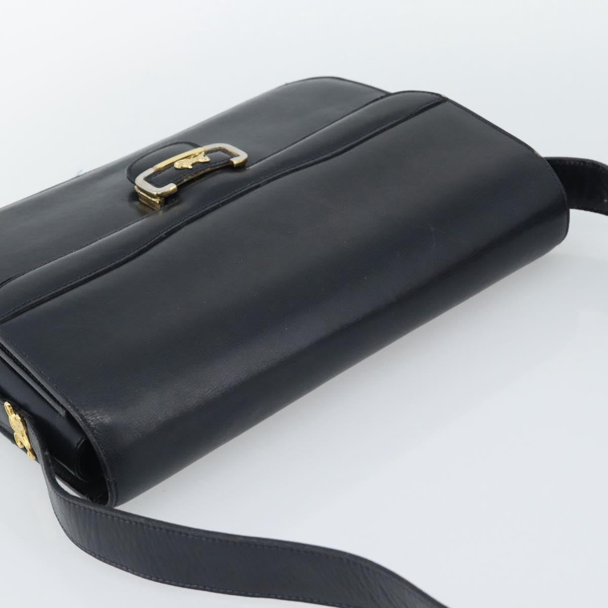 Celine Vintage Horse Carriage Bag Trihomphe Leather Navy Leather Shoulder Bag Bag (Pre-Owned)