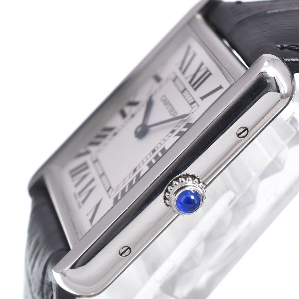 Cartier Tank Solo Quartz Stainless Steel And Leather Watch (Pre-Owned)