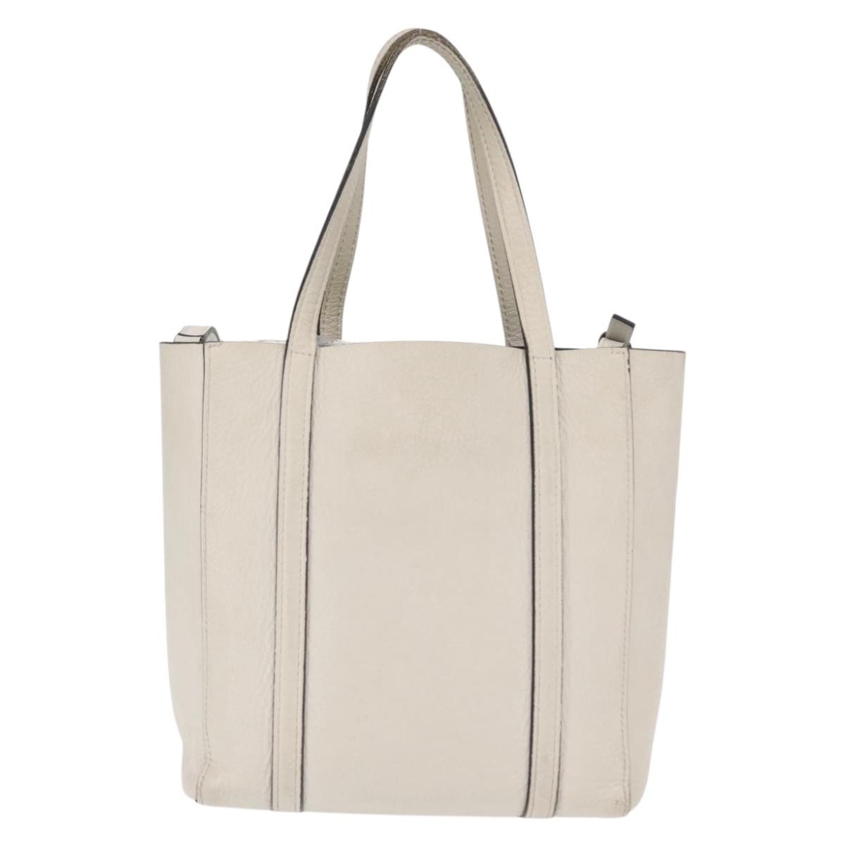 Balenciaga Everyday Tote Leather White Leather Tote Bag Bag (Pre-Owned)