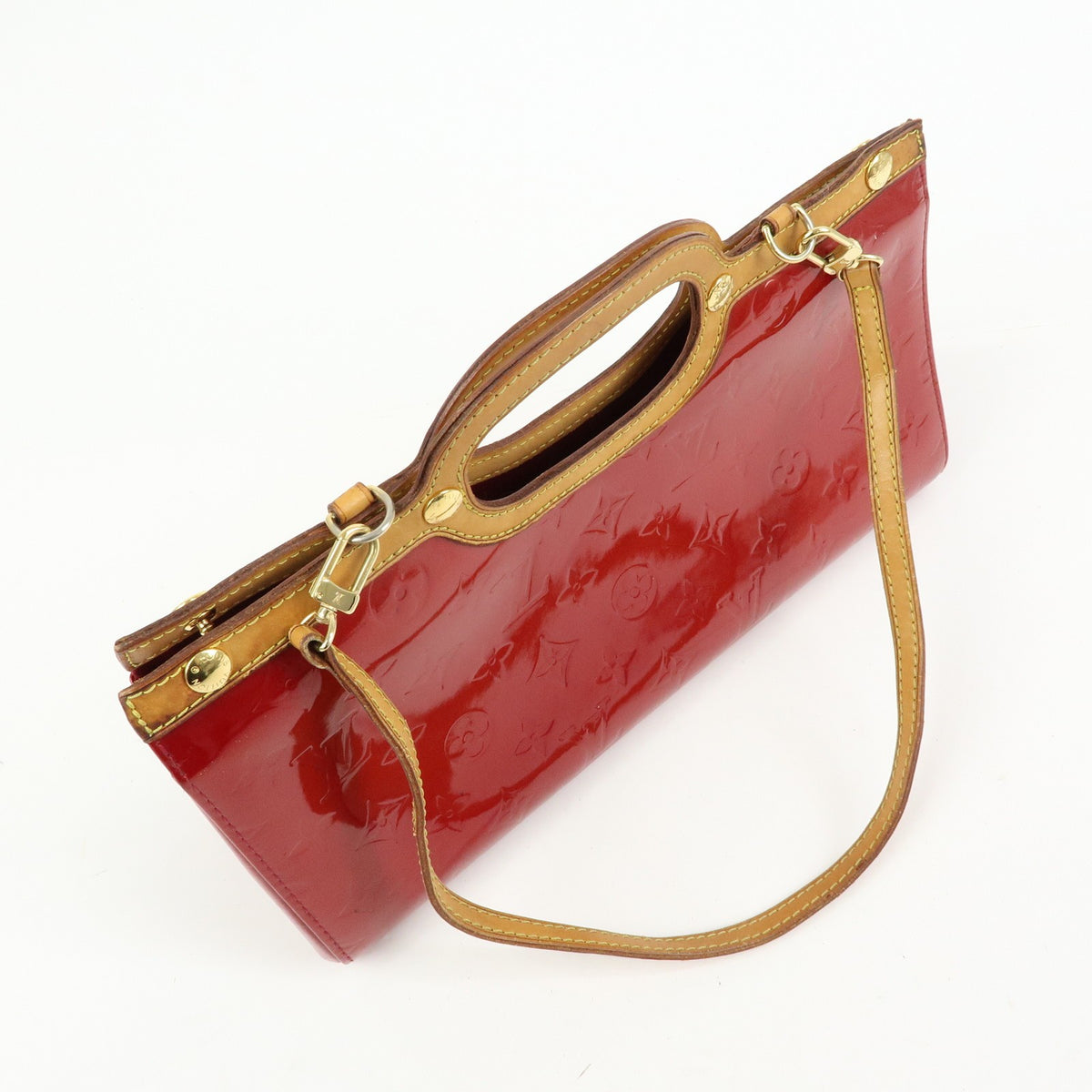 Louis Vuitton Roxbury Drive Monogram Vernis Red Patent_Leather Handbag (Pre-Owned)