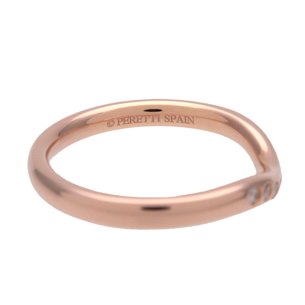 Tiffany & Co. Elsa Peretti Curved Wedding Band 18K Yellow Gold With Diamond Gold Rose_Gold Ring Jewelry (Pre-Owned)