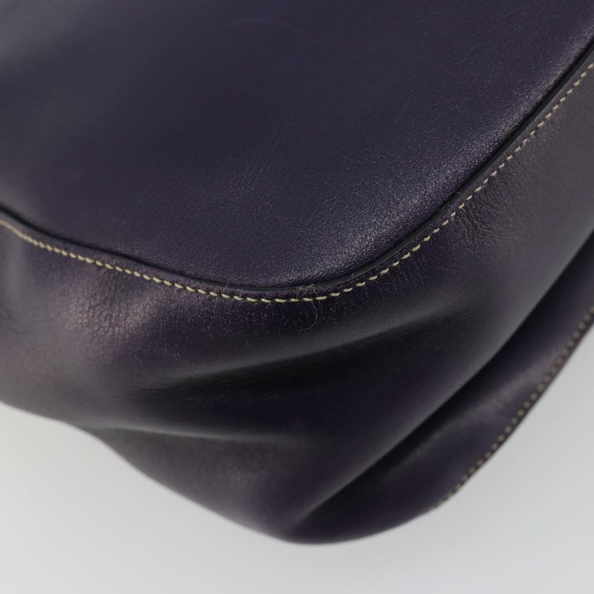 Prada Chain Leather Purple Leather Handbag (Pre-Owned)
